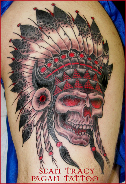 Indian chief skull tattoo meaning, tattoos of stars on hand